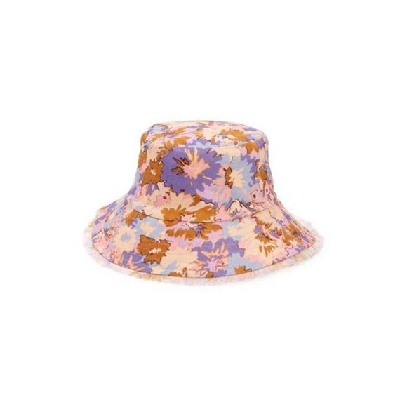 Zimmermann Floral Bucket Hat - Purple, Pink, and Brown - Picture 1 of 8